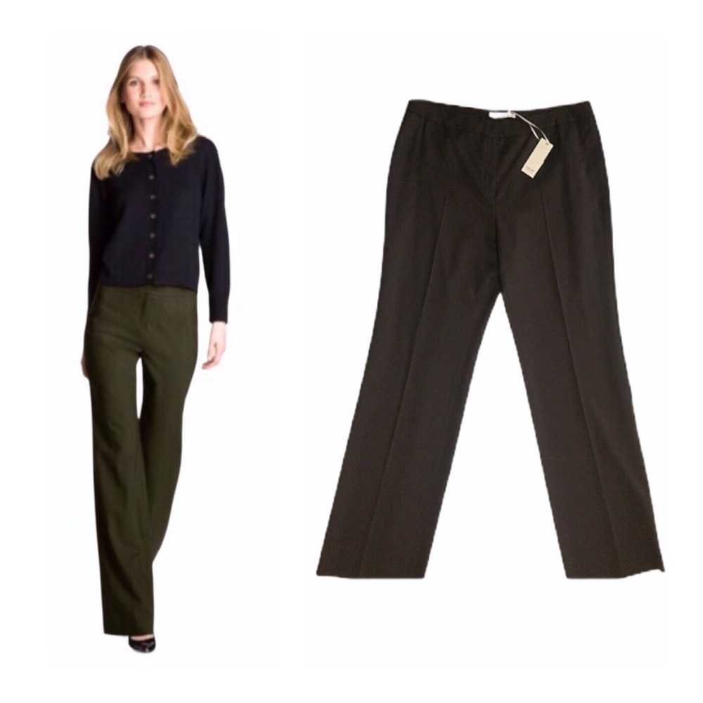 Santorelli Mara Brown Stretch Wool Pants